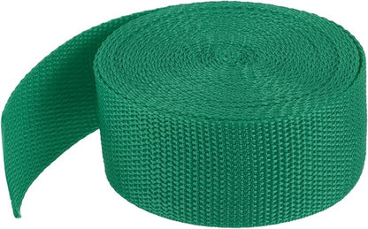 MECCANIXITY Lightweight Polypropylene Webbing Strap 1 1/2" 5 Yard Backpack Strapping Band Green for Outdoor Luggage Cargo Straps