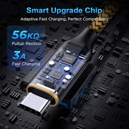 etguuds USB to USB C Cable 2ft, 2-Pack USB A to Type C Charger Cord Fast Charging for Samsung Galaxy A17 A16 A15 A26 A36 A56, S25 S24 S23 S22 S21 S20 S10 Note 20, for iPhone 17 16 15, Moto, Gold