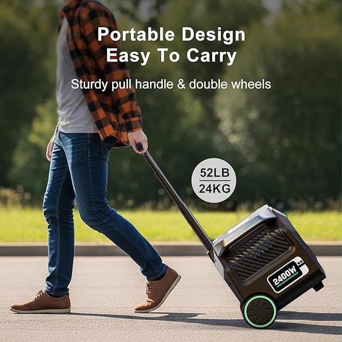 IEE 2400W/2048Wh Solar power station,P2400 Solar Generator(5000W Peak) With 100W Solar Panel,1800W Super Fast Charging,APP Control Emergency Power Station for Home, Camping, Power Outages