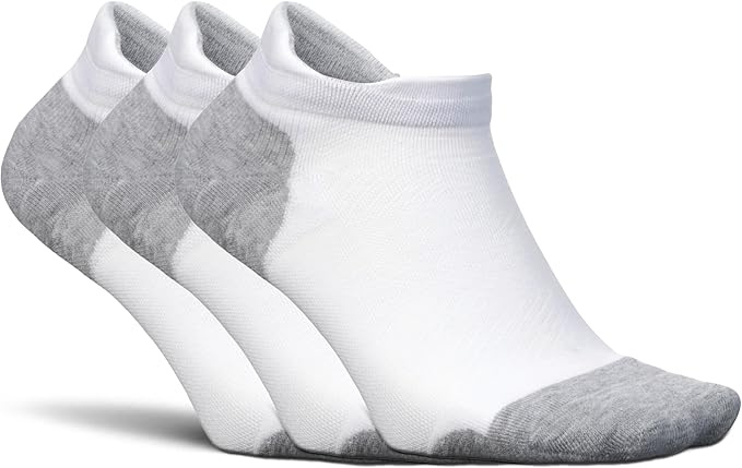 Feetures Elite Max Cushion No Show Tab Ankle Socks - Sport Sock with Targeted Compression