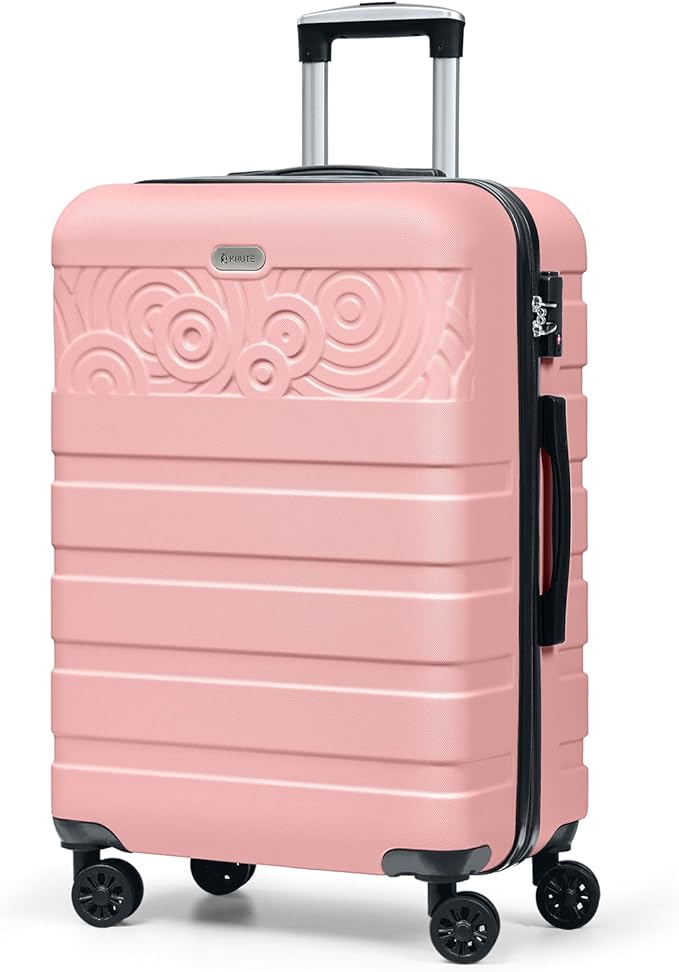 Krute 24 Inch Luggage Checked Suitcases with Wheels Lightweight PC ABS TSA Lock Hard Shell Travel Suitcase
