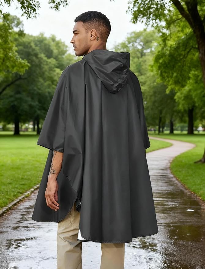 COOFANDY Rain Ponchos for Adults Full Zip Lightweight Rain Jackets Waterproof Packable Raincoats with Hood Hiking Camping
