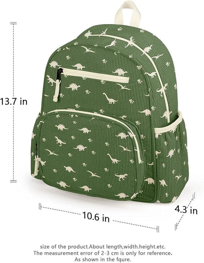 Corduroy Toddler Backpack for Boys 2-5, Cute Kids Backpacks Boys - Preschool Kindergarten Backpack 13.7" H Fit Folder