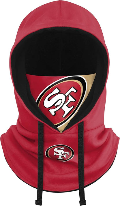 NFL Team Logo Team Color Drawstring Winter Cap Hooded Gaiter Balaclava Face Cover