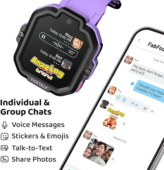 TickTalk5 Smart Watch for Kids with GPS Tracker, Video Calling, Texting, and Parental App, 4G Smartwatch with Free Music, Phone Calls, and Reminders for Kids Ages 3-12