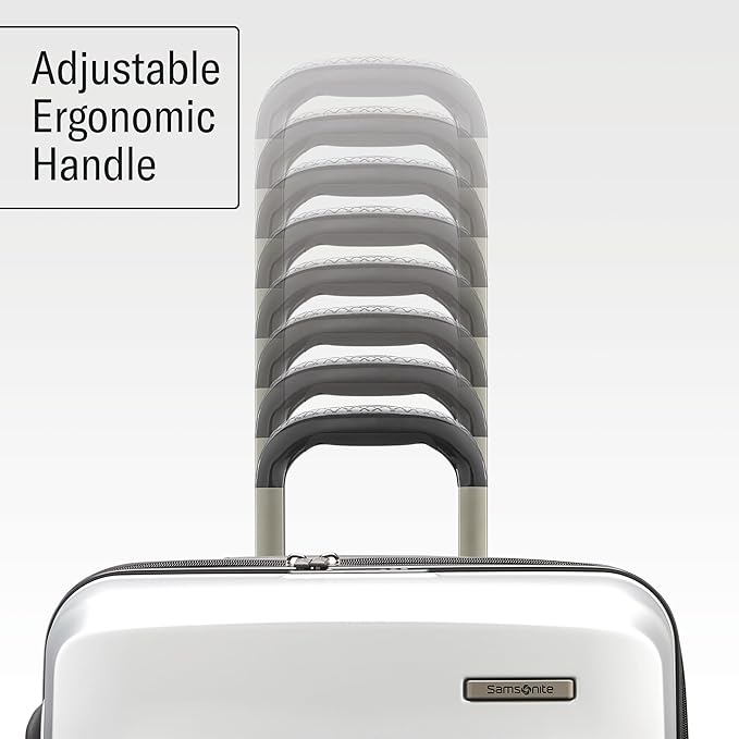 Samsonite Octiv Lightweight Hardshell 20-Inch Carry-On Luggage- Durable & Impact Resistant, 360° Aero Trac Spinner Wheels, Adjustable Telescopic Handle, Expandable Suitcase, TSA Approved Lock - Silver