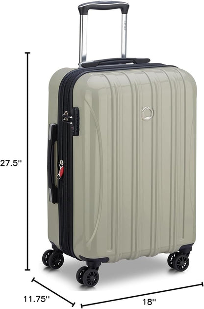 DELSEY PARIS Helium Aero Hardside Expandable Luggage with Spinner Wheels, Latte, Checked-Medium 24 Inch