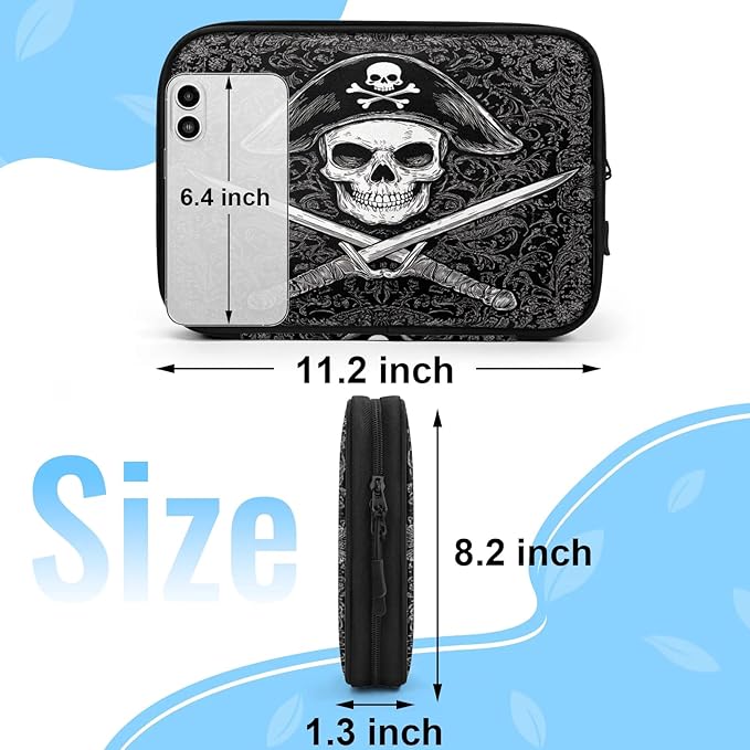 Cable Organizer Cool Pirate Skull Electronics Travel Organizer Case Tech Accessories Pouch Waterproof Cord Storage Bag for Power Bank Charger Phone Earphone