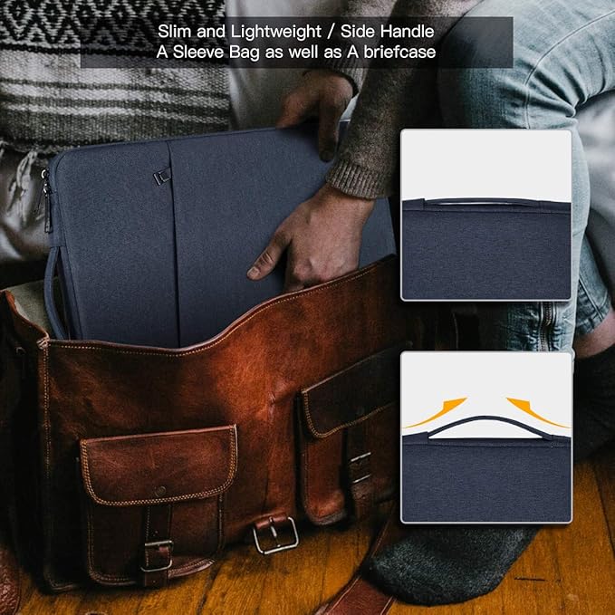 15.6 Inch Laptop Sleeve Case for HP Envy X360 15.6/Pavilion/Chromebook 15, Lenovo ideaPad, Dell Inspiron 15 5000 7000/Dell Chromebook 15.6 Carrying Bag(Blue)