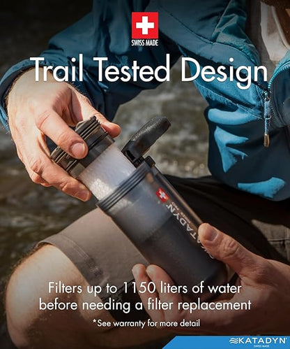 Katadyn Hiker Pro Hand Pump Water Filter for Backpacking, Camping, Emergency Survival