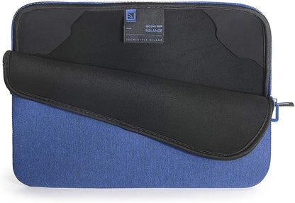 TUCANO Melange Neoprene Sleeve Compatible with MacBook Air/Pro 13" Laptop 12", 4mm Thick, Anti-Slip, Anti-Scratch - Blue