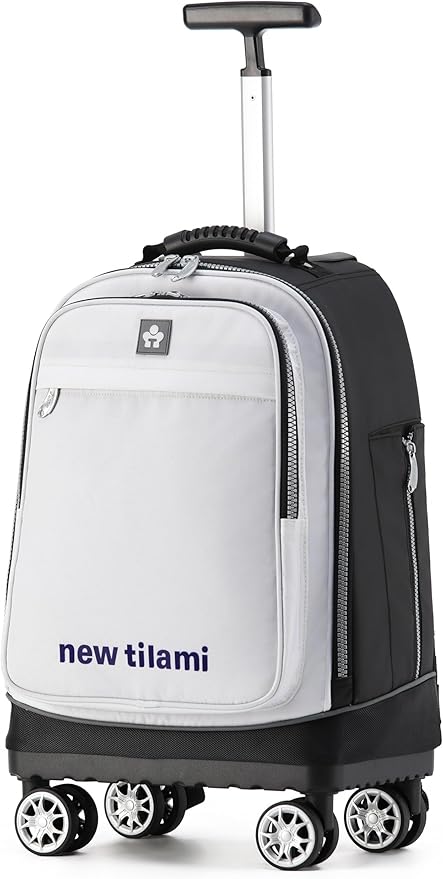 NEW TILAMI 19 Inch Rolling Backpack 360°rotating Universal Wheel, Large Organizer Compartments, Adjustable Handle, Carry on for School Students Business Travel, Pure White
