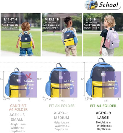 Kids Backpacks For Girls Boys, School & Travel, Large, 15" H, Unisex, Lelon-shark- L, Water Resistant, Animals Pattern, 1 L, Nylon