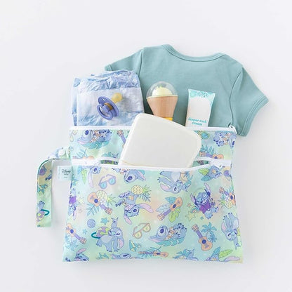 Bumkins - Waterproof Wet Bag & Wet/Dry Clutch Bags - For Beach, Baby, Travel, Swim Suit, Cloth Diapers, Pump Parts, Pool, Gym, Toiletries - Reusable & Easy to Clean - Aloha Stitch - 2 Pack