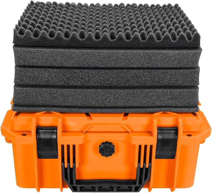 Eylar 18" Intact Series Hard Camera Case, Lightweight and Durable Stacker Design with Foam (Orange)
