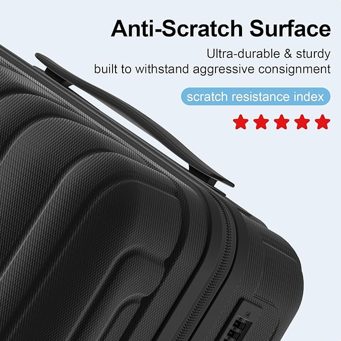 MGB Carry On Luggage 22x14x9 Airline Approved, Hardside Carry-on Luggage with Spinner Wheels & TSA Lock, Scratch-Resistant PC Lightweight Suitcase for Travel with Adjustable Telescopic Handle