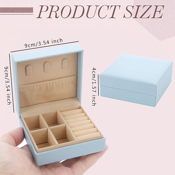 Bridesmaid Proposal Gifts Travel Jewelry Case Jewelry Travel Organizer Small Bachelorette party Jewelry Box Bridesmaid Gift Boxes Mini Storage Organizer Storage Box (6, Blue small)