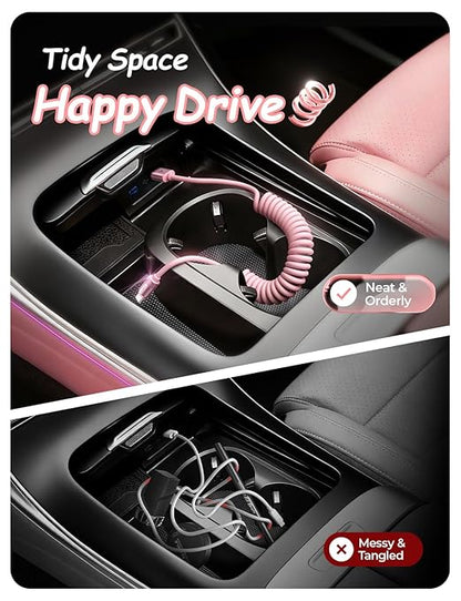 LISEN Pink USB C Cable, Gifts for Women 2 Pack for Android Auto & CarPlay Cable, Type C Charger Pink Compatible with iPhone 17/16 Galaxy S25/S24 Car Accessories for Women Wife Girlfriend Sisters 4FT
