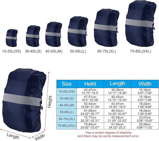 PATIKIL Waterproof Backpack Rain Cover, Non-Slip Backpack Cover with Reflective Strap Stay Dry for Hiking, Camping, Hunting