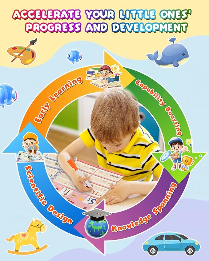 Preschool Learning Activities, 37 Themes Tracing Activity Books Ages 3-8, Toddler Handwriting Practice, Letter Tracing, Kindergarten Workbooks, Travel Game for Trip, Christmas Birthday Gifts