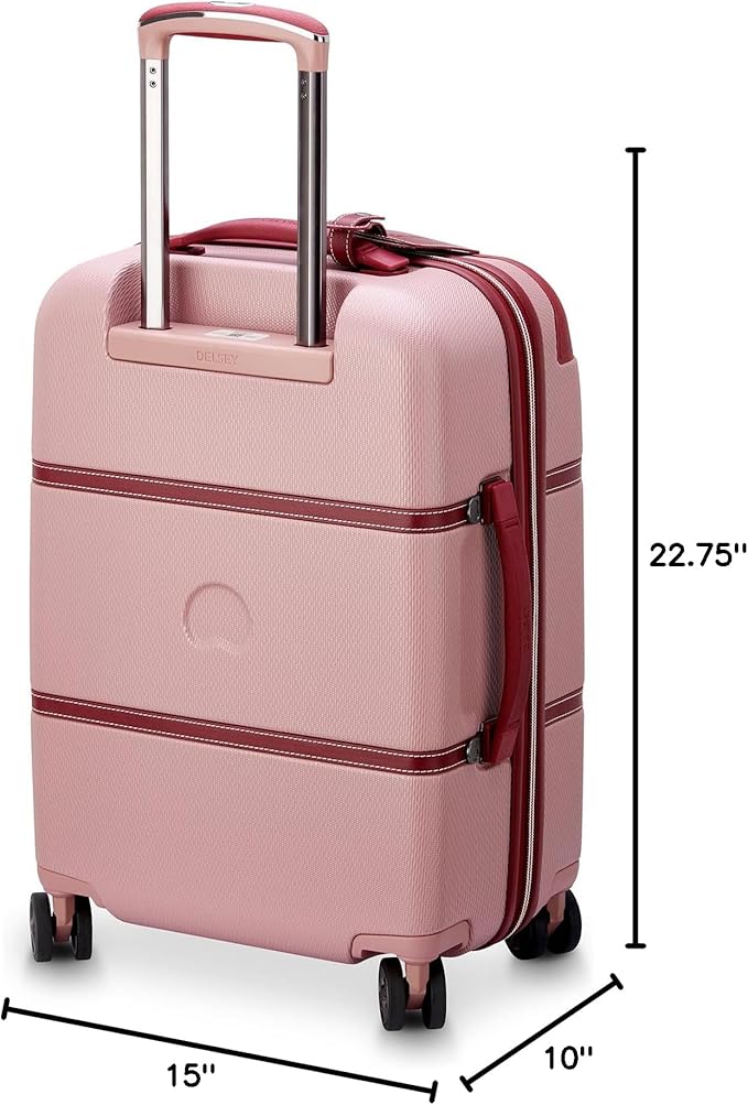 DELSEY PARIS Chatelet Air 2.0 Hardside Luggage with Spinner Wheels, Pink, Carry on 20 Inch