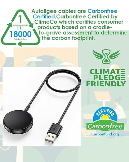 3.3FT for Samsung Galaxy Watch Charger Compatible with Watch 8/8 Classic/Ultra/7/6/6 Classic/5/5 Pro/4/4 Classic/3/Active/FE USB A Magnetic Fast Charging