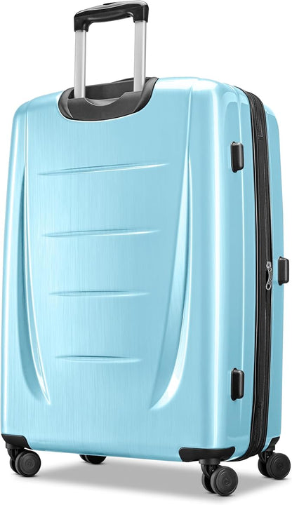 Samsonite Winfield 2 Hardside Expandable Luggage with Spinner Wheels, Ice Blue, Checked-Large 28-Inch