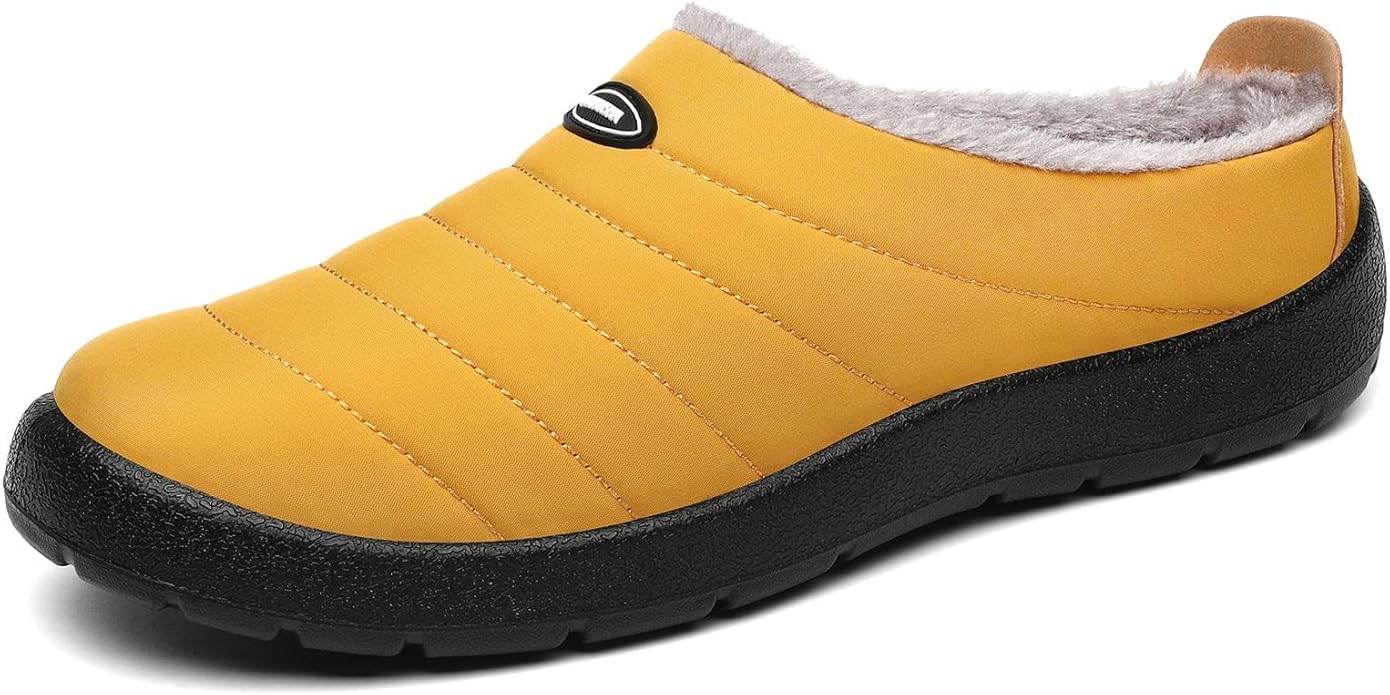 Mishansha Mens Womens House Slippers Warm Fur Lined Winter House Shoes Slip on Cozy Indoor Outdoor Slipper