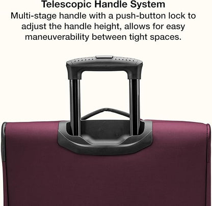 U.S. Traveler Anzio Softside Expandable Spinner Luggage, Burgundy, Carry-on 22-Inch