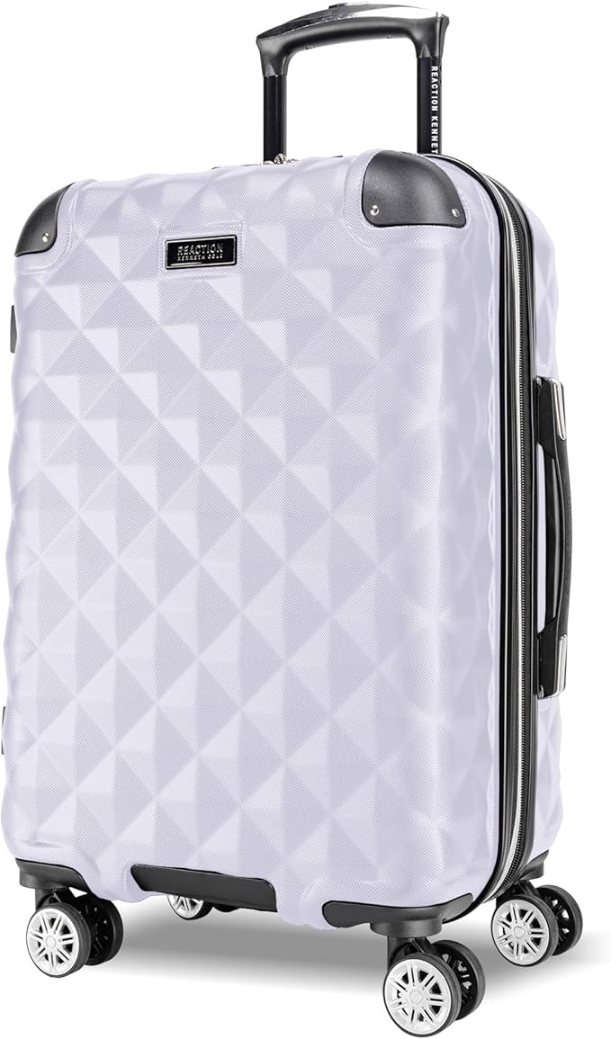 Kenneth Cole REACTION Diamond Tower Collection Lightweight Hardside Expandable 8-Wheel Spinner Travel Luggage, Lavender, 20-Inch Checked