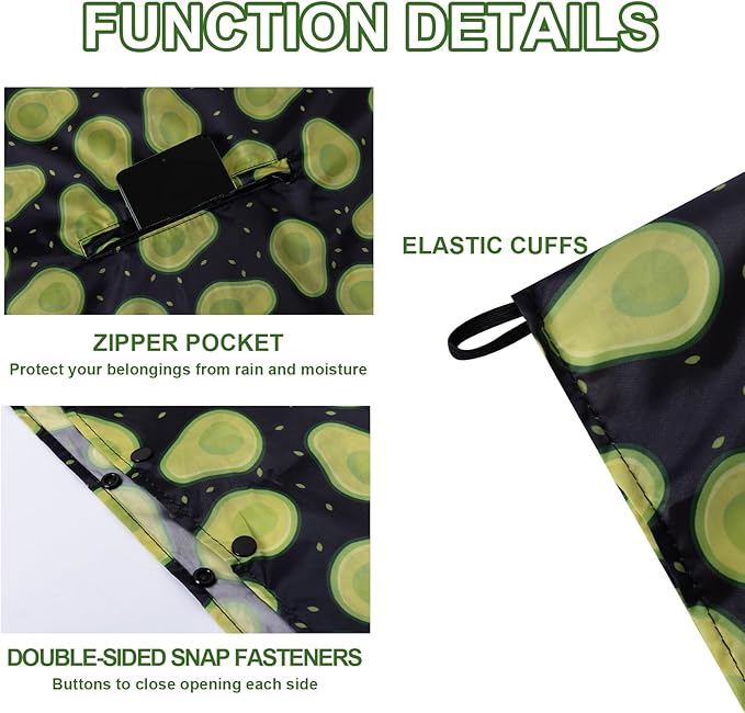 Hooded Rain Ponchos for Adult - Rain Coat and Rain Jacket with Waterproof Pocket and Zipper