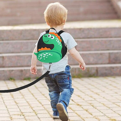 Accmor Toddler Backpack Harness with Safety Leash, Cute Dinosaur Harnesses with Kids Anti Lost Wrist Link, Mini Child Schoolbag with Wristband Tether Strap and Protection Leashes for Baby boys (Black)