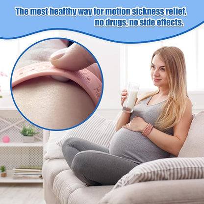 Motion Sickness Bracelets Sea Sickness Wristbands for Motion Sickness / Morning Sickness /Pregnancy Nausea Anti Nausea Wristband Acupressure Nausea Bands Motion Sickness Bands(3Pairs-Pink+Black+Beryl)