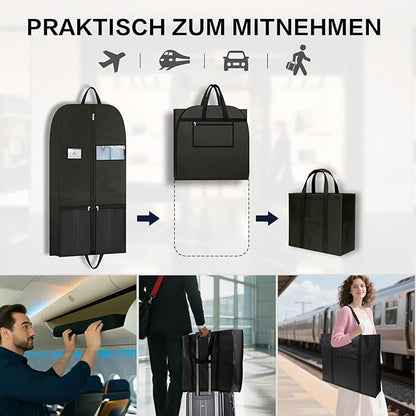 Travel Garment Suit Bag for Hanging Clothes, Suit bags for Closet Storage with Pockets Gusseted Garment bag for Men Suits Shirts Tuxedos Dresses, Suit Cover Bags With Handles and Zipper 43" 2 pack