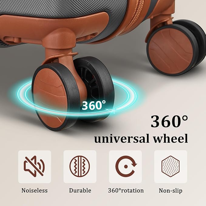 imiomo 3 Piece Luggage Sets,Suitcase with Spinner Wheels,Luggage Set Clearance for Women, Lightweight Rolling Hardside Travel Luggage with TSA Lock (Large Luggage 28IN, Grey)