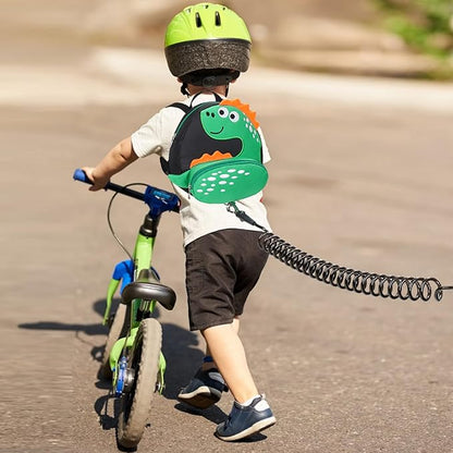 Accmor Toddler Harness Backpack Leash + Black Anti Lost Wrist Link, Cute Dinosaur Kids Backpack with Wristband Tether Strap, Mini Child Backpack Protection Leashes for Boys Girls Aged 1-3 Years