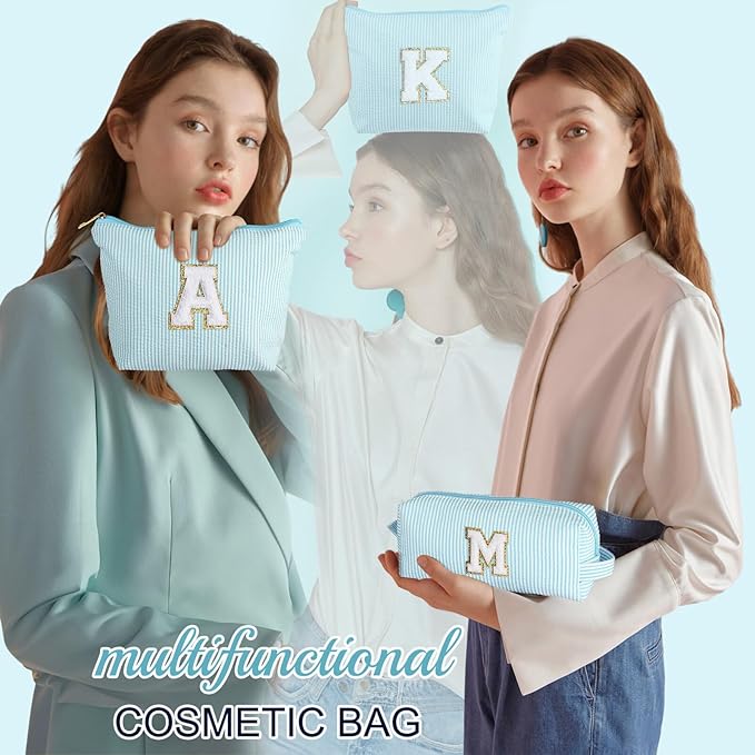 YOOLIFE Tween Girls Trendy Stuff - Birthday, Graduation, Mother's Day, Bridesmaid Gifts for Women, Teachers, Sisters - Initial Makeup Bag Cosmetic Travel Bag R