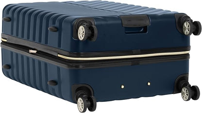 Kenneth Cole REACTION Madison Square Lightweight Hardside Chevron Expandable Spinner Luggage, Navy, 24-Inch Checked