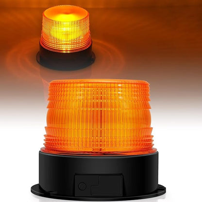 Magnetic Wireless Beacon Light, Amber Rechargeable Strobe Lights for Trucks, Waterproof Flashing Emergency Safety Warning Light for Construction Vehicles Snowplow Tow Work Trucks Postal Mail Cars