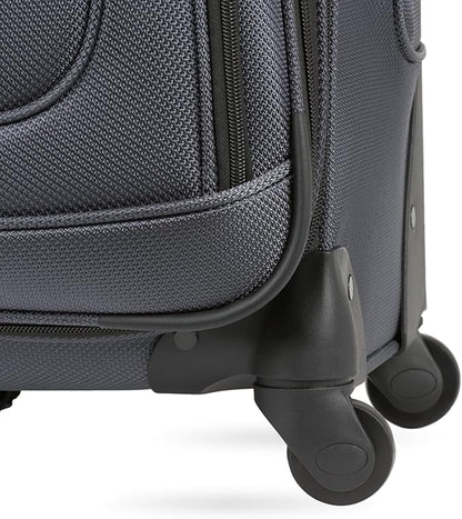 SwissGear Sion 3-Piece Set, Softside Expandable Luggage – 21 Inch Carry-On & 25 & 29 Inch Checked Suitcases with 360 Degree Wheels & Retractable Handless – Dark Gray