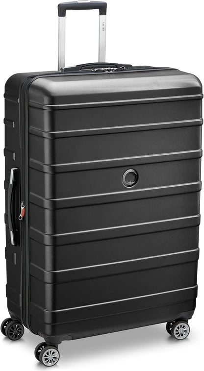 DELSEY PARIS Margot Hardside Luggage, Dual Wheel Spinners for Smooth Travel, Expandable with Spacious & Organizable compartments, Men and Women, Black, Large Check-In 28-Inch