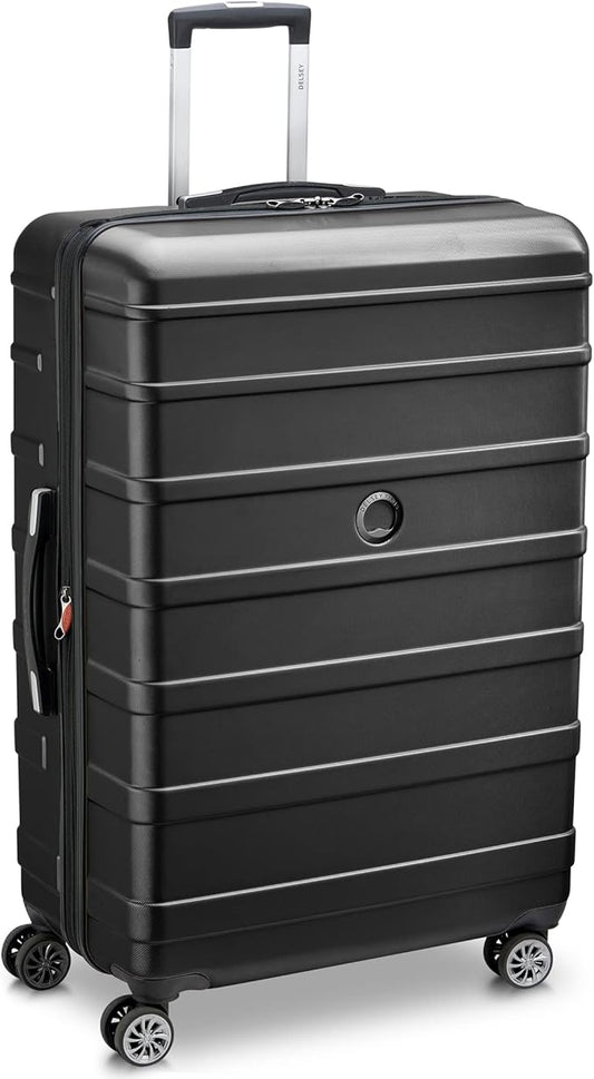 DELSEY PARIS Margot Hardside Luggage, Dual Wheel Spinners for Smooth Travel, Expandable with Spacious & Organizable compartments, Men and Women, Black, Large Check-In 28-Inch