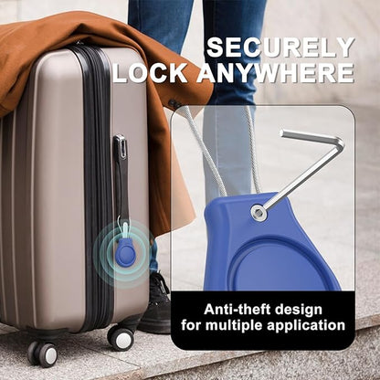 AirTag Holder with Wire Cable Compatible with Apple AirTags, Ultra Durable Anti-Lost Protective Lock Case for Luggage, Key, Backpack (Blue)