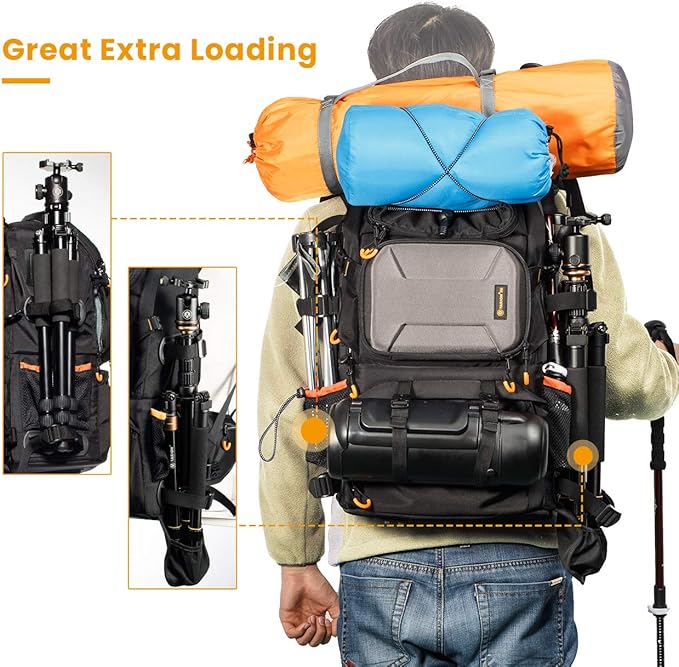 TARION 27L Large Waterproof Camera Backpack - 2 in 1 Professional Camera Bags for Photographers with 15.6" Laptop Compartment & Raincover & Tripod Holder (PB01)