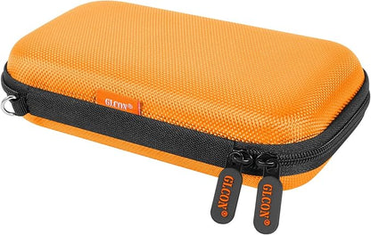Orange Shockproof Hard EVA Carrying Case Travel Pouch for External Hard Drive, Power Bank, Cell Phone, Cable, Cord - Portable Small Electronic Accessories Organizer Storage Zipper Pouch