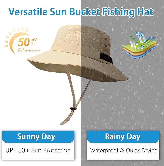 Sun Bucket Hat for Men Women Fishing Beach Safari Hats for Golf Hiking Hunting Outdoor UPF 50+