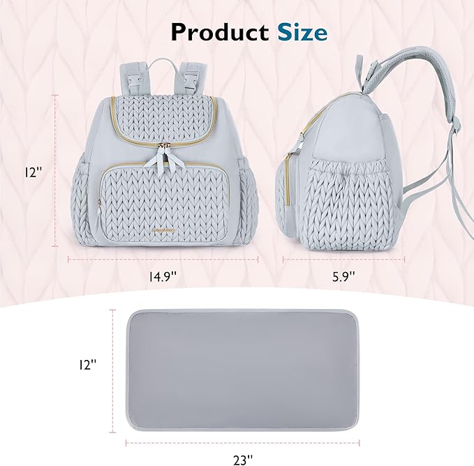mommore Diaper Bag Small Diaper Backpack Stylish Toddler Baby Mini Maternity Bags Travel Backpacks with Insulated Pockets, Changing Pad, Stroller Straps