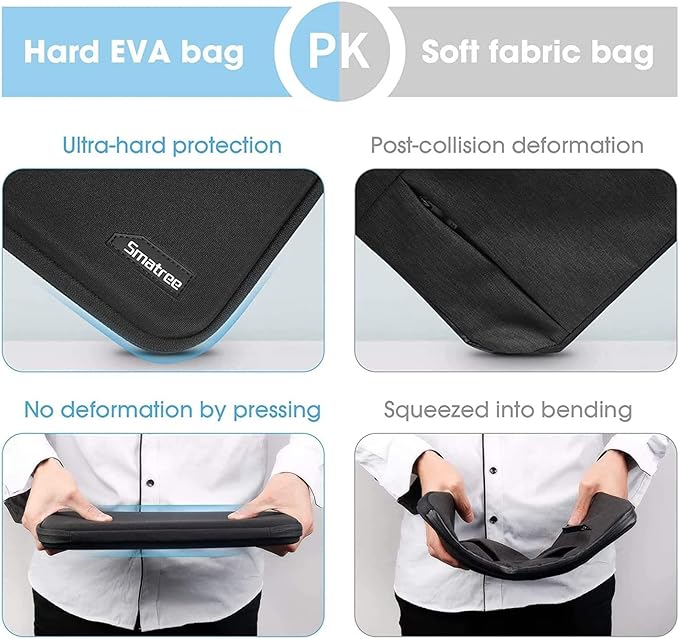 Smatree Hard Shell Laptop Sleeve Case Only for 15 inch Microsoft Surface Laptop 6/5/4/3, for 15 inch Microsoft Surface Book 3/2 Notebook Bag, Black