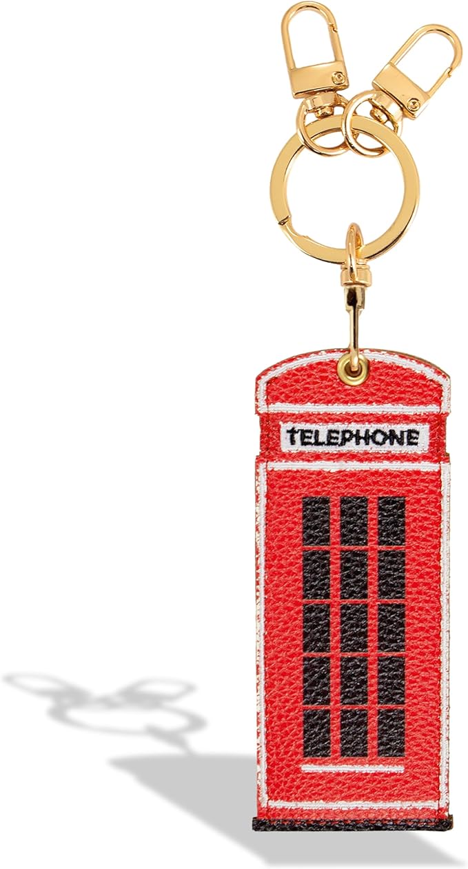Sonix Keychain Case Compatible with Apple AirTag | Protective AirTag Cover Keychain Charm | Telephone Booth Charm | Phone Box