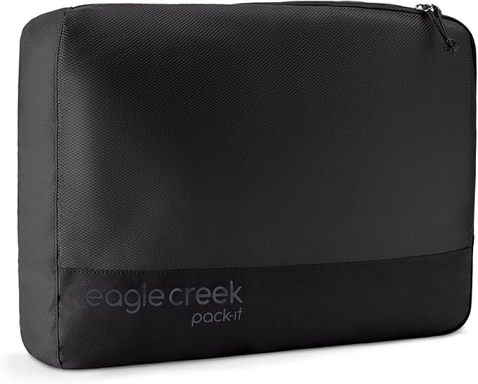 Eagle Creek Pack-It Reveal Cube - Lightweight Packing Cubes for Optimizing Luggage Space - Easy to Carry - Mesh Fabric - Water-Resistant - Easy Grab Zipper - Large - Black